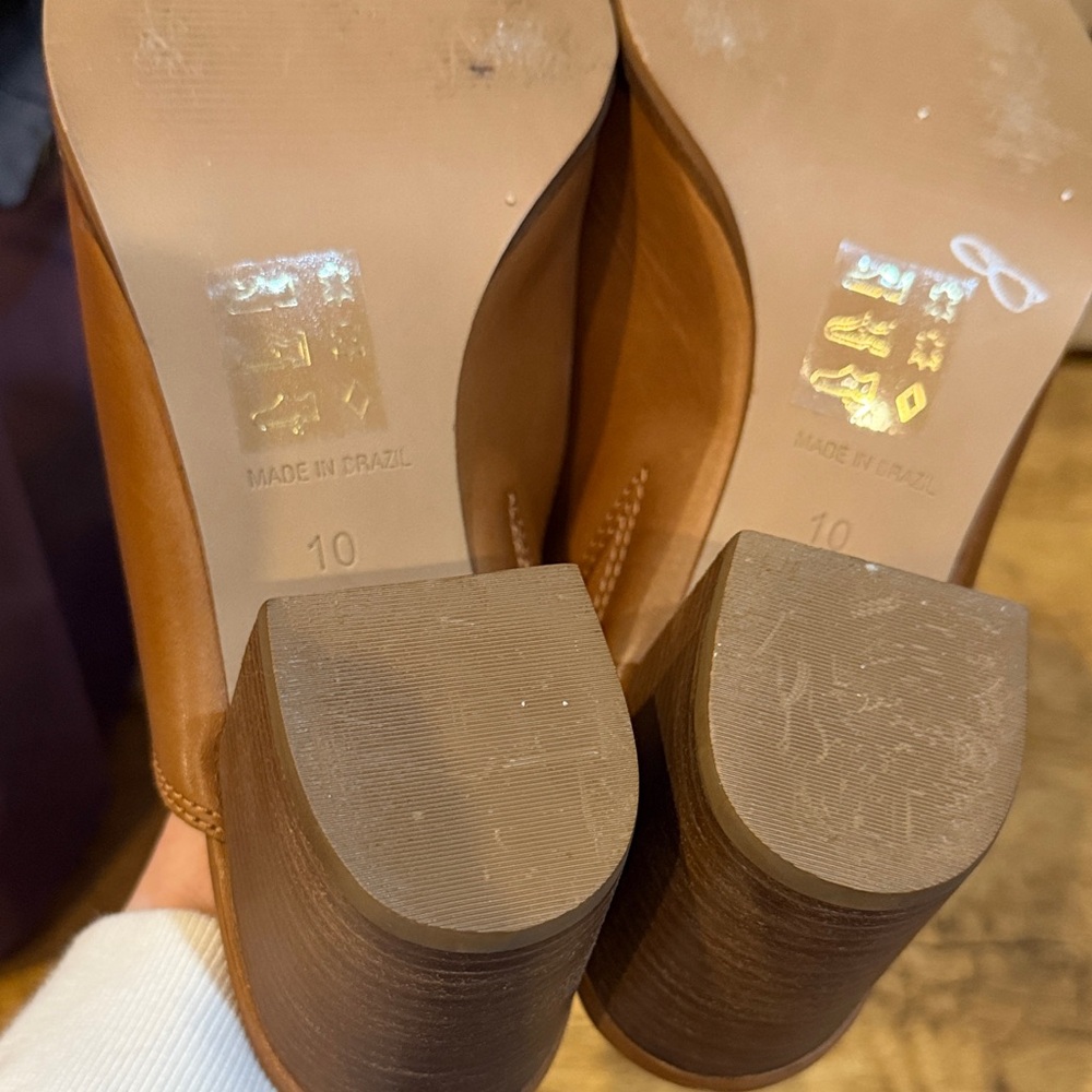 Women’s Madewell Tan Leather Mule Heels size 10 - Picture 8 of 9